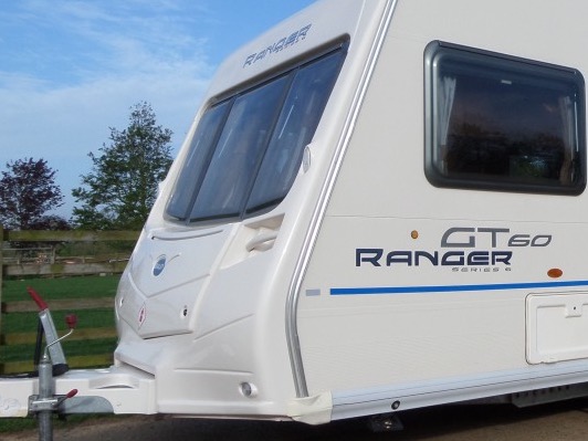 The front of a 2009 Bailey Ranger GT60 two berth caravan